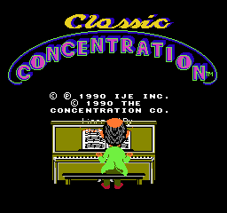 Classic Concentration Title Screen